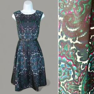 Liz Claiborne Jewel Tone Belted Knee Length Cocktail Dress - Size 10